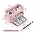 thumbnail image 3 of Estuche Para Lapices Malubero Doble Capa Organizadoras Gran Capacidad Rosa, 3 of 5