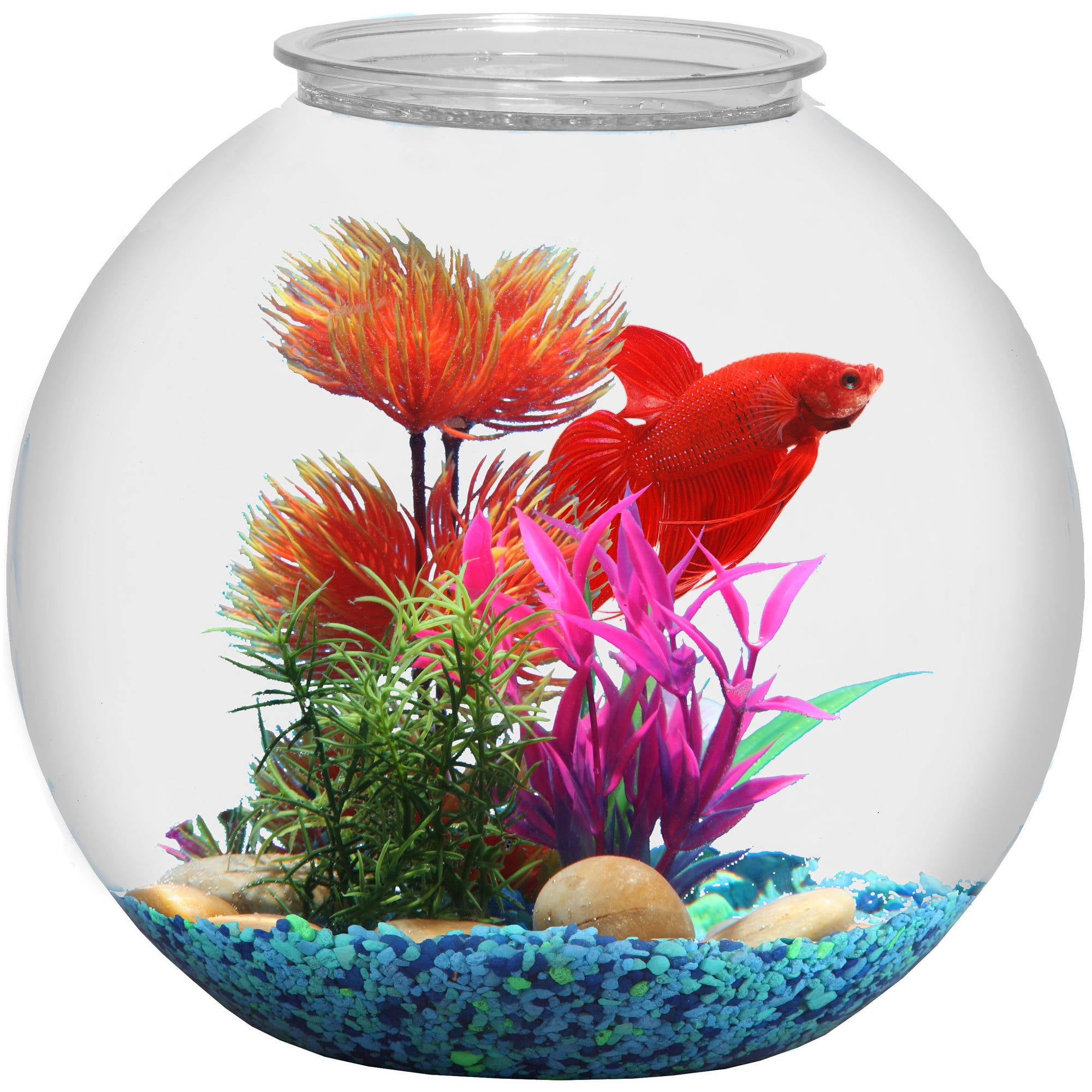 3 Gallon Sturdy Fish Bowl Round Tank Shatterproof Clear Plastic ...