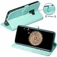 thumbnail image 5 of Galaxy S9 Wallet Cases and Covers, Allytech Slim Premium PU Flip Stand Cover Mandala Embossed Full Body Protection with Card Holder Magnetic Closure for Samsung Galaxy S9 Phone, Green, 5 of 10