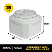 Gamma2 Vittles Vault Outback Pawprint Plastic Pet Food Storage Container, Grey, 15 Pound Capacity