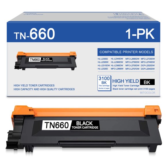 TN660 Black Toner Cartridge Replacement for Brother HL-L2315DW Printer