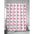 thumbnail image 5 of Pink Bow Ribbon Shower Curtain Set, Waterproof Shower Curtains for Bathroom, Bowknot Bow Tie Aesthetics Minimalist Washable Fabric Cloth Bath Curtain for Bathtub Decoration with Hooks 72x78 Inches, 5 of 6