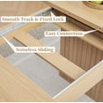 thumbnail image 5 of Wirrytor Rectangle Extendable Dining Table for 6-8 People Modern Expandable Kitchen Table with White Pedestal Base Wood veneer Particle Board Space Saving Design. Oak, 5 of 8