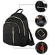 thumbnail image 4 of Mochila pequeña de nailon para mujer, moderna, informal, ligera, para viajes, escuela, mochila pequeña, bonita, para el día a día, para adolescentes y mujeres (negro), 4 of 7
