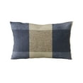thumbnail image 5 of Plutus 24" x 24" Squares Plaid Luxury Throw Pillow in Blue, 5 of 9