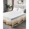 thumbnail image 4 of Marble Yellow Bed Skirt California King Size 16&nbsp;Inch Drop, Gradient Gold Marbling Modern Art Wrap Around Dust Ruffle Bedskirts, Wrinkle & Fade Resistant Easy Fit Bedskirt with Adjustable Elastic, 4 of 8