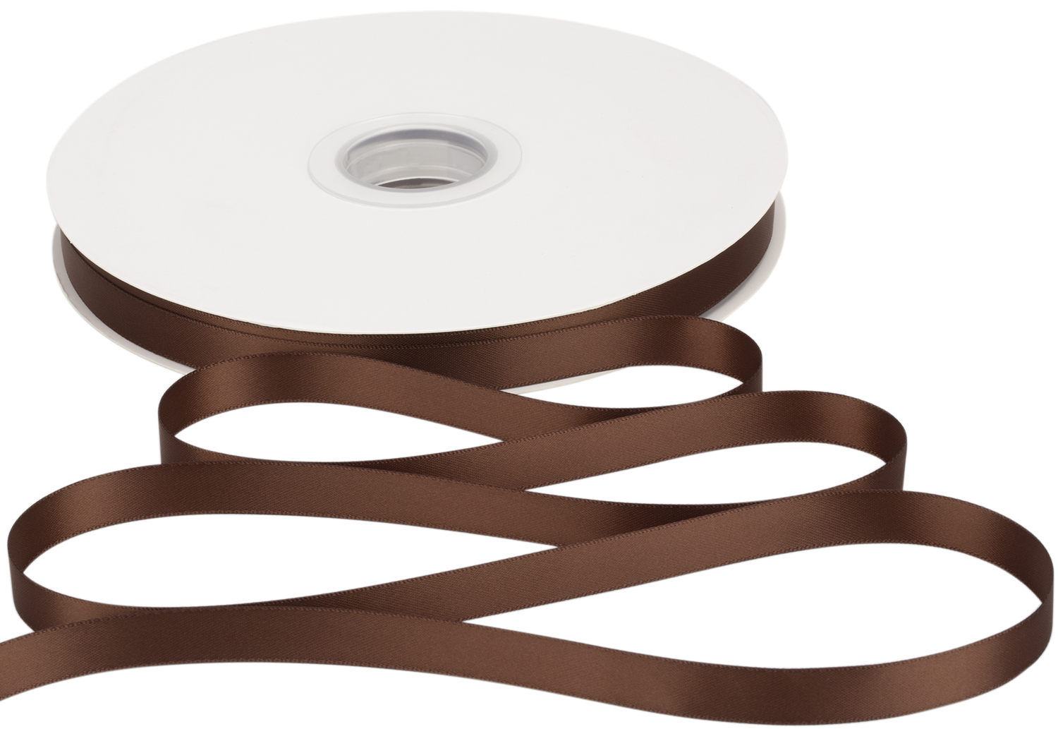 Ribbonitlux Brown Satin Ribbon 1/2 inch Double Sided Quality Satin for Weddings, Invitations, Sashes, Crafts, Apparel, Headbands - 100 Yds/roll