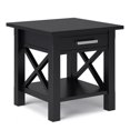 thumbnail image 2 of Home Square 2-Piece Solidwood Wide End Table with Storage Set in Black, 2 of 11