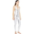 thumbnail image 2 of American Apparel Women's Metallic Halter Catsuit, Silver, X-Small, 2 of 6