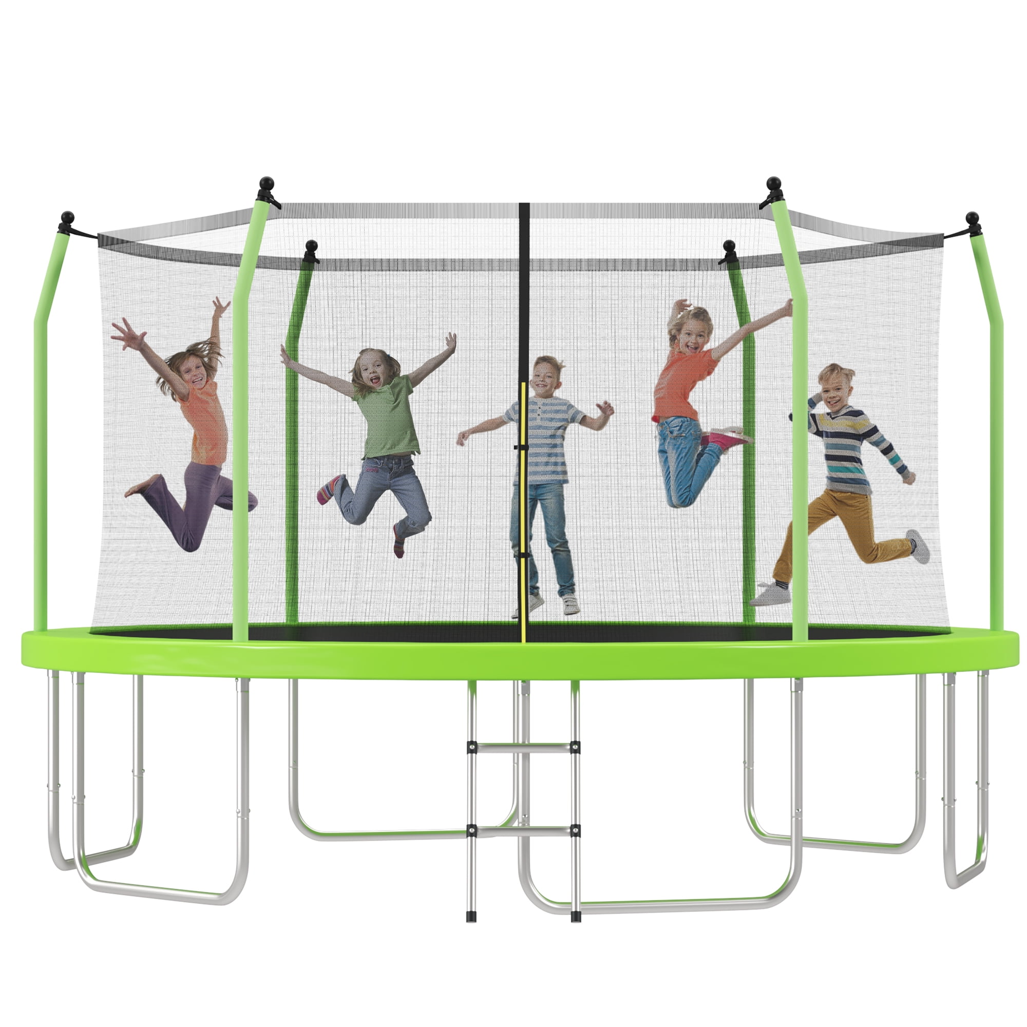 EUROCO 16FT Trampoline for Kids and Adults, Outdoor Large Trampoline with Enclosure Net, 1500LBS Heavy-Duty Round Tranpoline