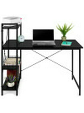 Best Choice Products 48in Computer Desk & 4-Tier Shelf, Modular Workstation, Home Office Furniture - Black