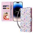 thumbnail image 1 of Compatible With Iphone 14 Pro Case Retro Gilded Flower Pu Leather Rfid Blocking Wallet Cover, 1 of 3