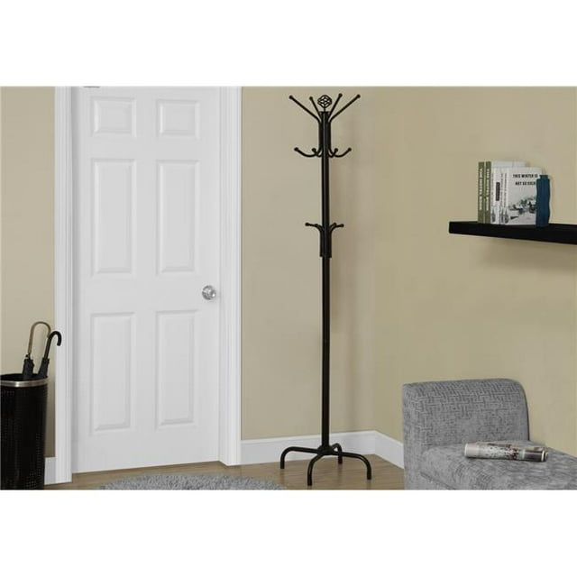 HomeRoots 332681 70 in. Black Metal Coat Rack