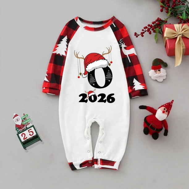 WILLBEST Pijamas Navideñas a Juego Para Toda la Familia, Pijamas Para Bebé Con Temática Navideña, Ropa de Estar Cómoda en Casa, Conjunto Estampado
