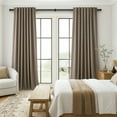 thumbnail image 5 of Topfinel Back Tab Hooks Curtains 108 Inch Long, 100% Blackout Thermal Insulated DarkFlax Linen Drapes with Hooks，2 Panel Sets Window Curtains, 5 of 9