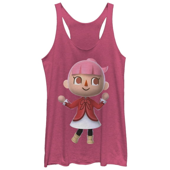 Women's Nintendo Animal Crossing Villager Racerback Tank Top Pink Heather Small