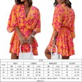 thumbnail image 2 of Vestido Vestido de fiesta en la playa para mujer, manga de murciélago, estampado floral, atuendo diario (naranja M) Cgtredaw Naranja T M para Mujer, 2 of 7