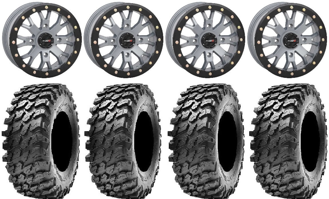 System 3 SB4 Grey (6+1) 15" Wheels 32" Rampage Tires Polaris RZR XP