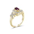 thumbnail image 3 of JewelersClub Ruby Ring Birthstone Jewelry – 0.50 Carat Ruby 14K Gold Plated Silver Ring Jewelry with White Diamond Accent – Gemstone Rings with Hypoallergenic 14K Gold Plated Silver Band, 3 of 4