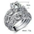 thumbnail image 2 of EOEMY Elegant 2Pcs/Set 925 Silver Filled Ring Women Cubic Zircon Jewelry Gift Sz 6-10-6, 2 of 5