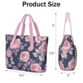 thumbnail image 3 of Tote Bag for Women - Pioneer Flower Shoulder Bag - Large Utility Work Duffle Bag with Zipper Handbag for Travel, Work, Sprots, 3 of 5