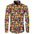 thumbnail image 1 of Camisas con botones para hombre con estampado 3D de tema navideño divertido, ropa de calle informal de manga larga, Tops, camisa hawaiana elegante para fiesta de vacaciones Unisex, 1 of 4