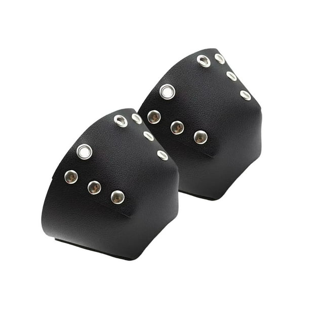 1 par de protectores de dedos para patines de ruedas, equipo de cuero Artificial, puntera deportiva extraíble Negro kusrkot Protectores de dedos de skate