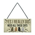 thumbnail image 1 of Wooden Sign Cat Tag Rectangular Wood Decoration Pet Slogan Pendant Decoration, 1 of 6