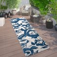 thumbnail image 1 of Bergamo Modern Floral Flowers Indoor/Outdoor Navy 2'x7' Runner Rug, 1 of 1