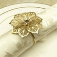 thumbnail image 1 of 50Pcs Flower Design Napkin Rings Metal Gold Napkin Buckle Napkin Ring Holder, 1 of 5
