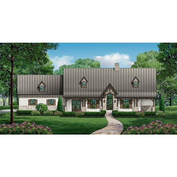 015-971: Luxury Mountain 3 Bed, 4 Bath Luxury Home Plan, 2668 Sq Ft: Full Blueprints with License to Build by Home Plan Marketplace - Lesuto