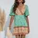 thumbnail image 2 of Vestido HUOGUO para mujer, casual, manga corta, estampado con cuello en V, 2 of 5