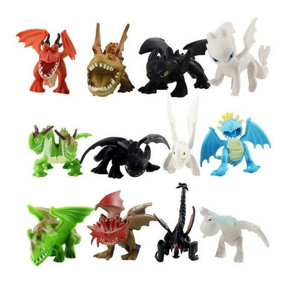 12 Pcs Figurine How to Train Your Dragon Furie Nocturne Inaltérable 3 Figurines Meilleurs Cadeaux pour Enfants-
