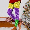 thumbnail image 3 of DDAPJ pyju Mardi Gras Leggings for Women Trendy Print Elastic High Waisted Yoga Pants Carnival Party Tights Color Block Casual Skinny Pants Multicolor#2 XXL, 3 of 6