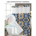 thumbnail image 4 of No Hook Cloth Fabric Shower Curtain with Snap in Liner, Morocco Orange Waterproof Shower Curtains Set with See Through Top Window, Blue Boho Retro Flower Pattern Abstract Bath Curtains Shower 54"x78", 4 of 6