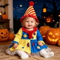 thumbnail image 2 of Bigetiay Baby Girl Halloween Outfit Clown Dress Outfit Bodysuit Hat Jumpsuit Party Dress Romper, Size 9-12 Months, 2 of 4