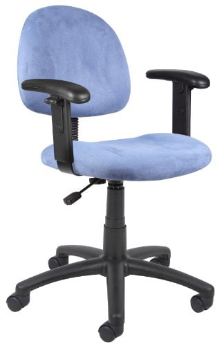 Boss Office Products B327-BE Perfect Posture Delux Microfiber Task Chair with Loop Arms in Blue 