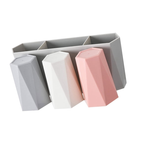 RENACLIPY Wall Mount Toothbrush Toothpaste Holder, PP Organizer, White Bathroom Accessories