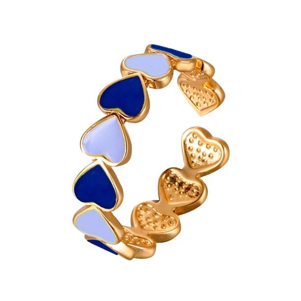 Y Anillo Ajustable Abertura De Moda En Forma De Corazón Para Mujeres Anillo Redondo Joyería Para Niñas Anillos