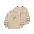 thumbnail image 2 of AUNVITO Girls & Boys 2-12Y Fleece Lined Crewneck Sweatshirt with 'Do U Love Me' Print Cozy Casual Winter Warmth Top, 2 of 5