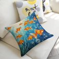 thumbnail image 5 of goldfish fish sea Linen toss pillowcase Decoration pillowcase Gift preferred 24x24" Cushion cover 4 set Sofa pillowcase Sofa bedroom living room car, 5 of 7