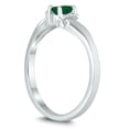 thumbnail image 2 of SZUL Women's 5X3MM Emerald and Diamond Wave Ring in 10K White Gold, 2 of 4