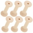 thumbnail image 5 of Voiceine 6pcs Large Unfinished Wood Spools Empty Thread Spools for Sewing and Crafts Wood Spools for Embroidery Wooden Ribbon Spools Bobbins, 5 of 10