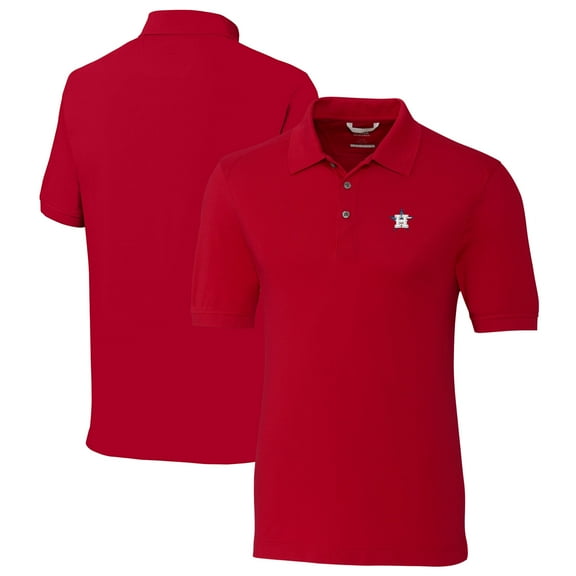 Men's Cutter & Buck Red Houston Astros Big & Tall Americana Advantage Pique DryTec Tri-Blend Polo