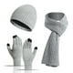 thumbnail image 1 of Juego de tres piezas de lana gruesa de punto, Gorro, bufanda y guantes, Color Gris, 1 of 2