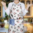 thumbnail image 6 of White Cow Head Spot Pattern Apron-Garden Aprons for Women with Pockets-Cotton Linen Waterproof Kitchen Cooking Gardening Aprons Adjustable for Kitchen,Cooking,BBQ and Salon 33x27 Inch, 6 of 7