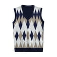 thumbnail image 1 of 2025 Gilets d'Extérieur pour Hommes Gilet Sans Manches pour Hommes Veste en Molleton pour Hommes Bordure Rayée Col en V Chandails en Molleton pour Hommes, 1 of 3