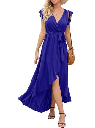 Herrnalise Summer Dresses for Women 2023 Trendy Plus Size Women's Clothing  Vintage Blue Floral Print Casual Long Sleeve Maxi Dress Elegant Party  Formal V Neckline Oversized DressGreen 