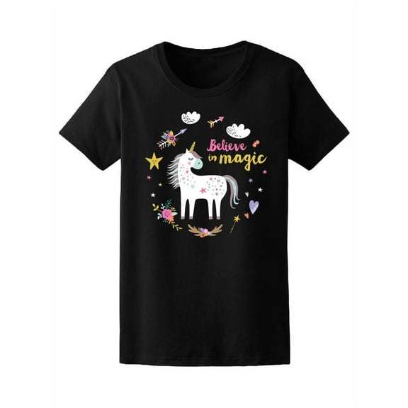 Cute Unicorn Magical Unicorn T-Shirt Women -Image by Shutterstock, Female Medium