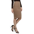 thumbnail image 3 of FashionOutfit Women's Fitted Solid Bubble Crepe High Waist Midi Pencil Skirt, 3 of 4